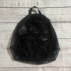Vintage Coronado Mesh Black Backpack See‎ Through School Travel Pool Water